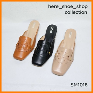 รองเท้าปิดหน้าเปิดส้น หนังนุ่มแต่ลายสวยหรู ใส่สบาย no.1018 by here_shoe_shop