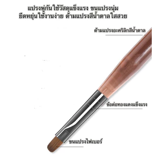 แปรงพู่กันสำหรับเพ้นท์เล็บ UV ขนแปรงนุ่ม ด้ามจับอะคริลิกสีน้ำตาลใส ใช้งานง่าย 🌈 พร้อมส่งในไทย🌈