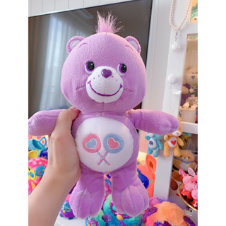 Care Bears 🧸 Share Bear 🍭 ปี 2002 แคร์แบร์ แชร์แบร์ ขนาด 11” ใจ/ป้ายชัด มือสอง ของแท้อเมริกา