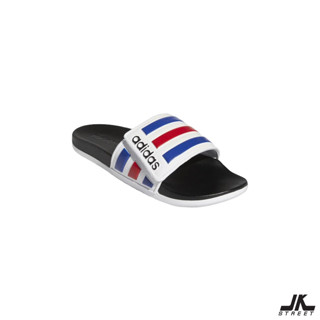 adidas รองเท้าแตะ แตะนิ่ม Adilette Comfort Adjustable FY8095 (White/Red/Blue) ลิขสิทธิ์แท้ แตะadidas