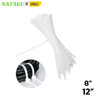 NATAKU เคเบิ้ลไทร์ หนวดกุ้ง ที่รัดสายไฟ สายเคเบิ้ลไทร์ Cable Tie 8นิ้ว 120เส้น 12นิ้ว 80เส้น เกรดA+ วัสดุเหนียว อย่างดี