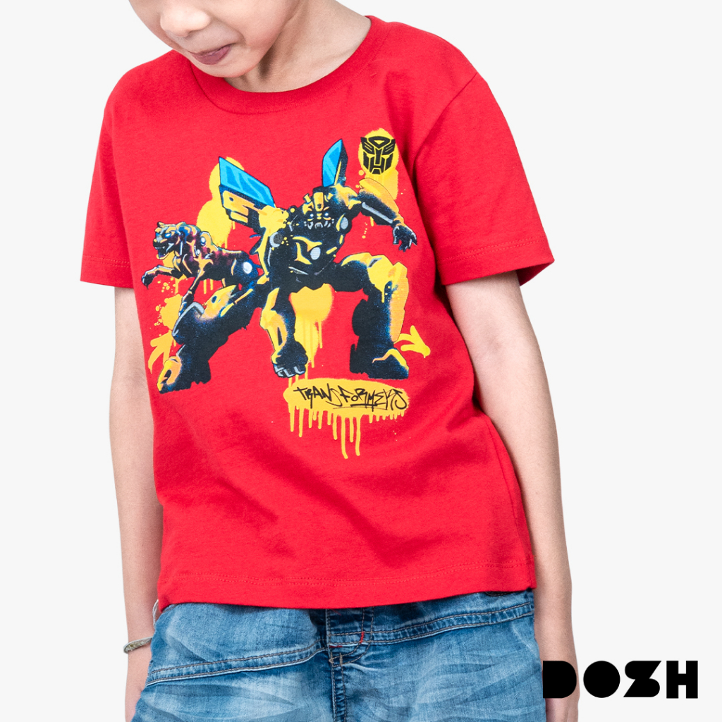 DOSH BOY'S T-SHIRTS TRANSFORMERS เสื้อยืดคอกลมเด็กผู้ชาย DTBT5077-RE