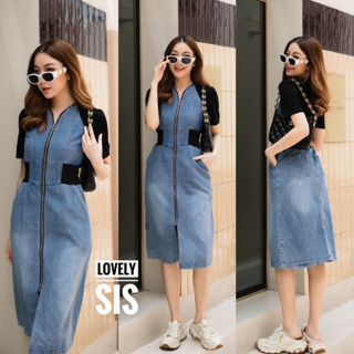 🌈🌿🌼🌸🌺💙🤎🇰🇷 Jeans Patch Cotton Zip Maxi Dress