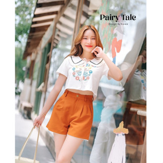 Pairy Tale:Set เสื้อแมวคอปกบัว หน้าอกงานปักลาย(*สอบถามสต๊อกก่อนกดสั่งน๊า)