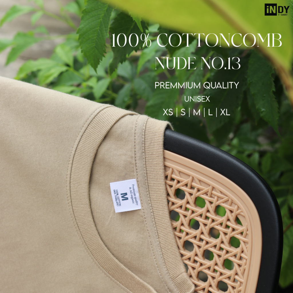 สีนี้ใส่ได้ทุกสีผิว คอตตอนแท้ๆ ผ้าใส่สบายที่สุด เสื้อยืดคอกลมcotton100% เสื้อยืดเปล่า สีนู๊ด #13