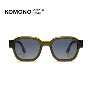 KOMONO Jeff Moss Moire แว่นกันแดดสีเหลี่ยม สีเขียวเข้ม