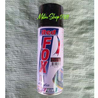 สีสเปรย์สีดำด้าน NO.4 FLAT BLACK ยี่ห้อRED FOX 270กรัม