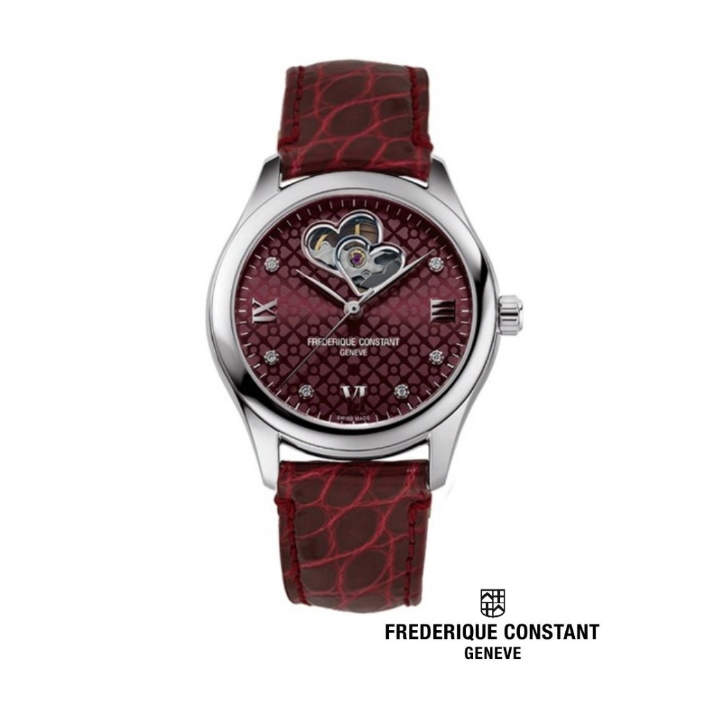 Frederique Constant Automatic FC-310BRGDHB3B6 Diamonds Double Heart Beat Ladies Watch