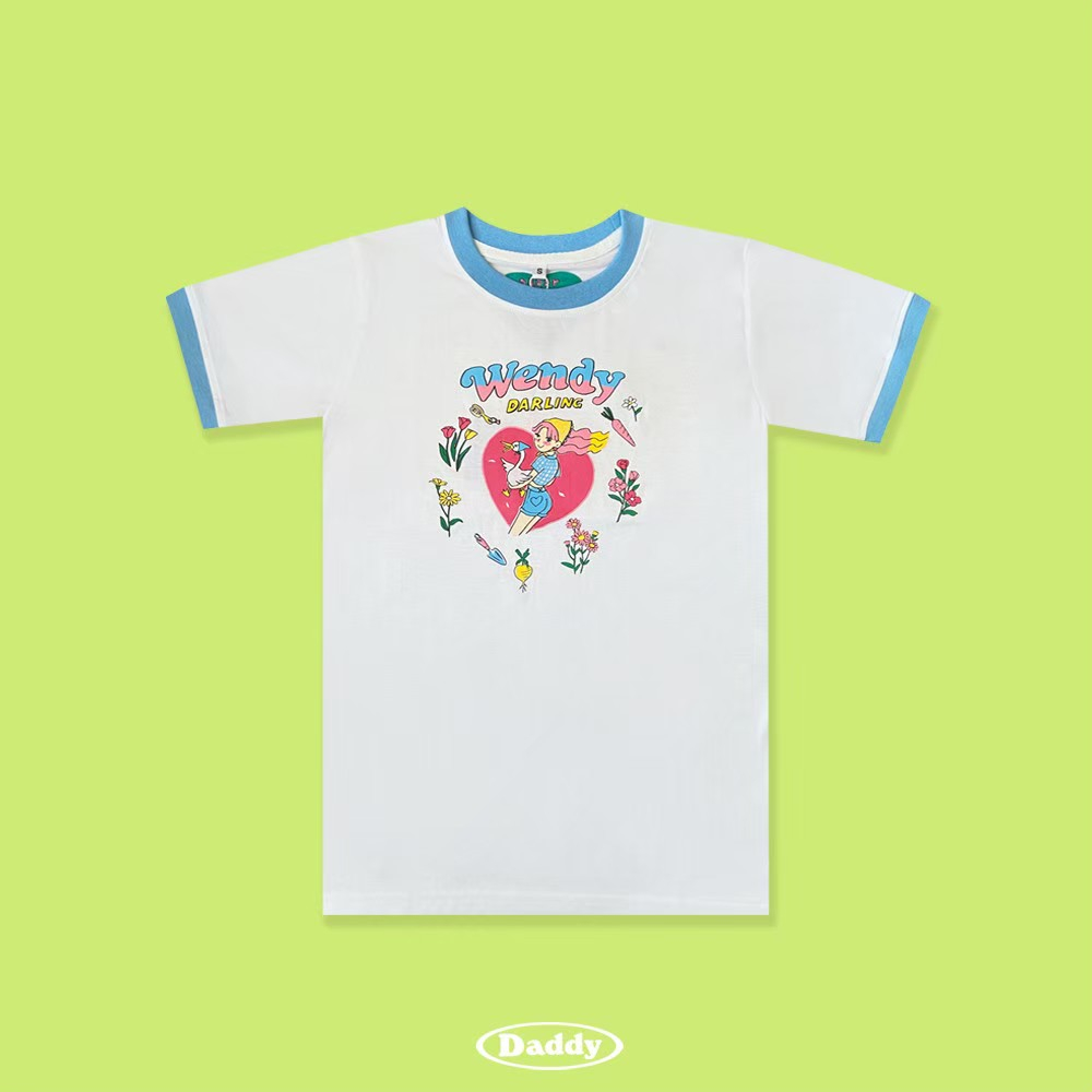 DADDY | Wendy Darling T-Shirt เสื้อยืด สกรีนลาย Wendy กับน้องเป็ดตัวโปรด สุดน่ารัก สีขาว