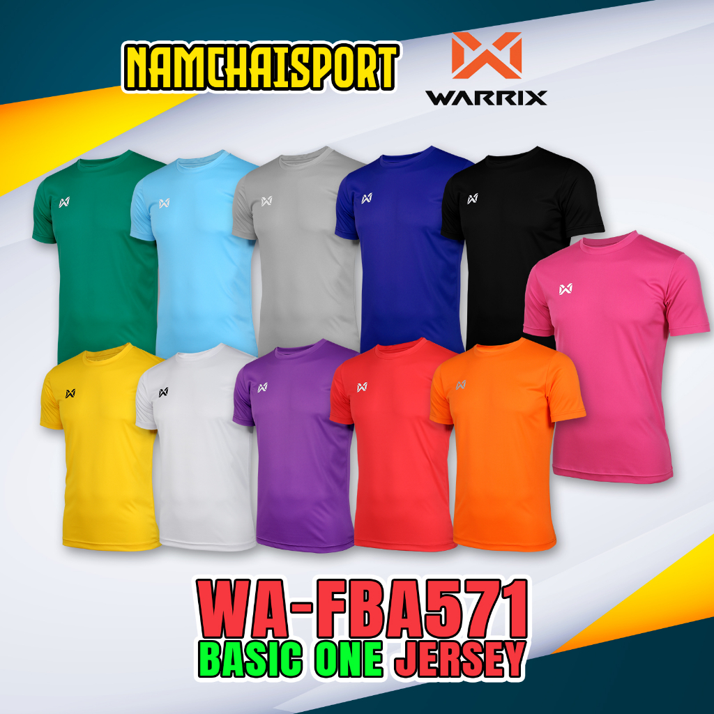 เสื้อคอกลม WARRIX (WA- FBA571 BASIC ONE) ของแท้ 100% เสื้อฟุตบอล ระบายอากาศได้ดี ผ้าเย็นสบาย เสื้อออกกำลังกายเบสิค
