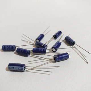 (10ชิ้น)คาปาซิเตอร์ 47UF 35V 85C สีน้ำเงิน ELITE 6X12MM. ขาตรง