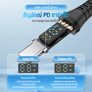BASIKE 66W สายชาร์จ Type C 6A สายชาร์จแบตเร็ว USB C ถึง USB C สายชาร์จไนลอนถัก for Samsung S23 Ultra Huawei