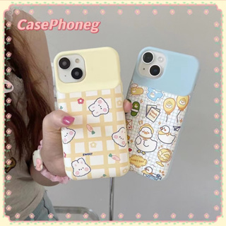 🍑CasePhoneg🍑ป้องกันการหล่น ขอบเต็ม iPhone 11 14 pro max การ์ตูน ความคิดสร้างสรรค์ สีฟ้า รุ่นคู่ case for iPhone 12 13