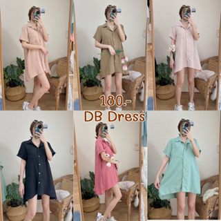 มินิเดรสเชิ้ตแขนสั้นสีพื้น ใส่สบาย DB Dress