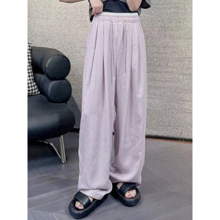 กางเกงขายาวเอวสองชั้น DOUBLE LAYERED WAIST COTTON DRAWSTRING PANTS