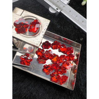 cz Flower shape 9x9mm 2 pieces orange color