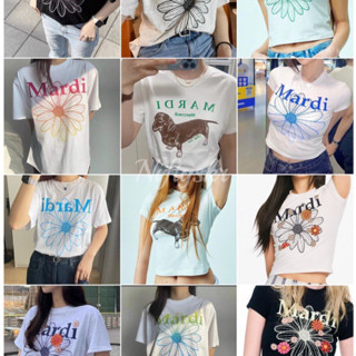 พร้อมส่ง/ของแท้ พรีเสื้อ MARDI MERCREDI Flower T-shirt เกาหลีของแท้ 100%