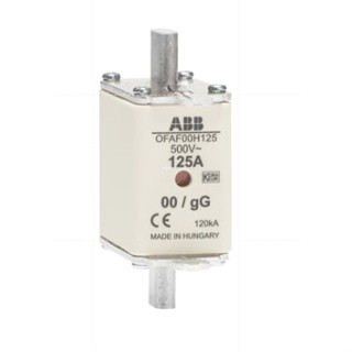 ABB ฟิวส์ใบมีด HRC Fuse Link 125A ราคาต่อตัว รุ่น OFAF00H125 125A(ขนาด00)   ขนาดไซส์ 00 &gt;&gt; ฟิวส์ใบมีด : NH-00 ฐานฟิวส์