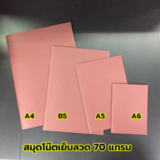 สมุด สมุดโน๊ตเย็บลวด 70 แกรม 34 แผ่น รวมปก A4 B5 A5 A6 (มีเส้น  จุดไข่ปลา ตารางGRID)