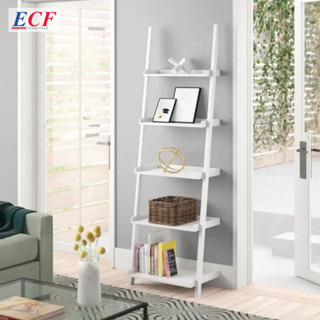 ECF Furniture ชั้นเอียงวางของ 4 ชั้น พิงกำแพง มินิมอล