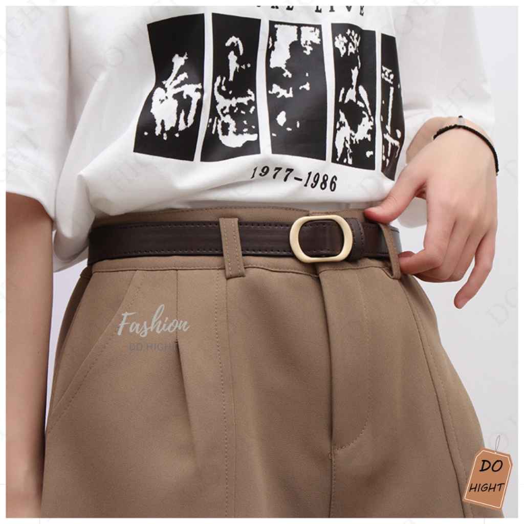 พร้อมส่ง⚡ มีเก็บเงินปลายทาง💸 เข็มขัดแฟชั่น มินิมอล ความยาว 100 ซม. เอว 24-35 นิ้ว หนังPU สไตล์เกาหลี มี3สี : Do hight - รูปที่ 4