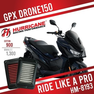 HURRICANE กรองอากาศ GPX Drone 150 กรองอากาศแต่ง ไส้กรองอากาศ ไส้กรองอากาศแต่ง เพิ่มแรงม้า ล้างได้ HM-8193