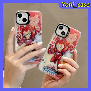 💕พร้อมส่ง💕iPhone 14 13 12 11 Pro Max เคส for เคสไอโฟน11 แฟชั่น บางเบาพกพาง่าย การ์ตูน น่ารัก ไอรอนแมน เรียบง่าย Case