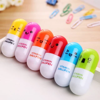 ปากกาแคปซูล ปากกาลูกลื่น พร้อมส่ง Ohwowshop หมึกสีน้ำเงิน เครื่องเขียน ราคาส่ง ปากกา ของชำร่วย JNB02