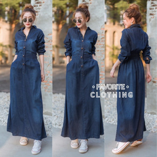 🌈🌿🌼🌸🌺💙🇰🇷Jeans Printex Zip Long Sleeve Maxi Dress Shirt