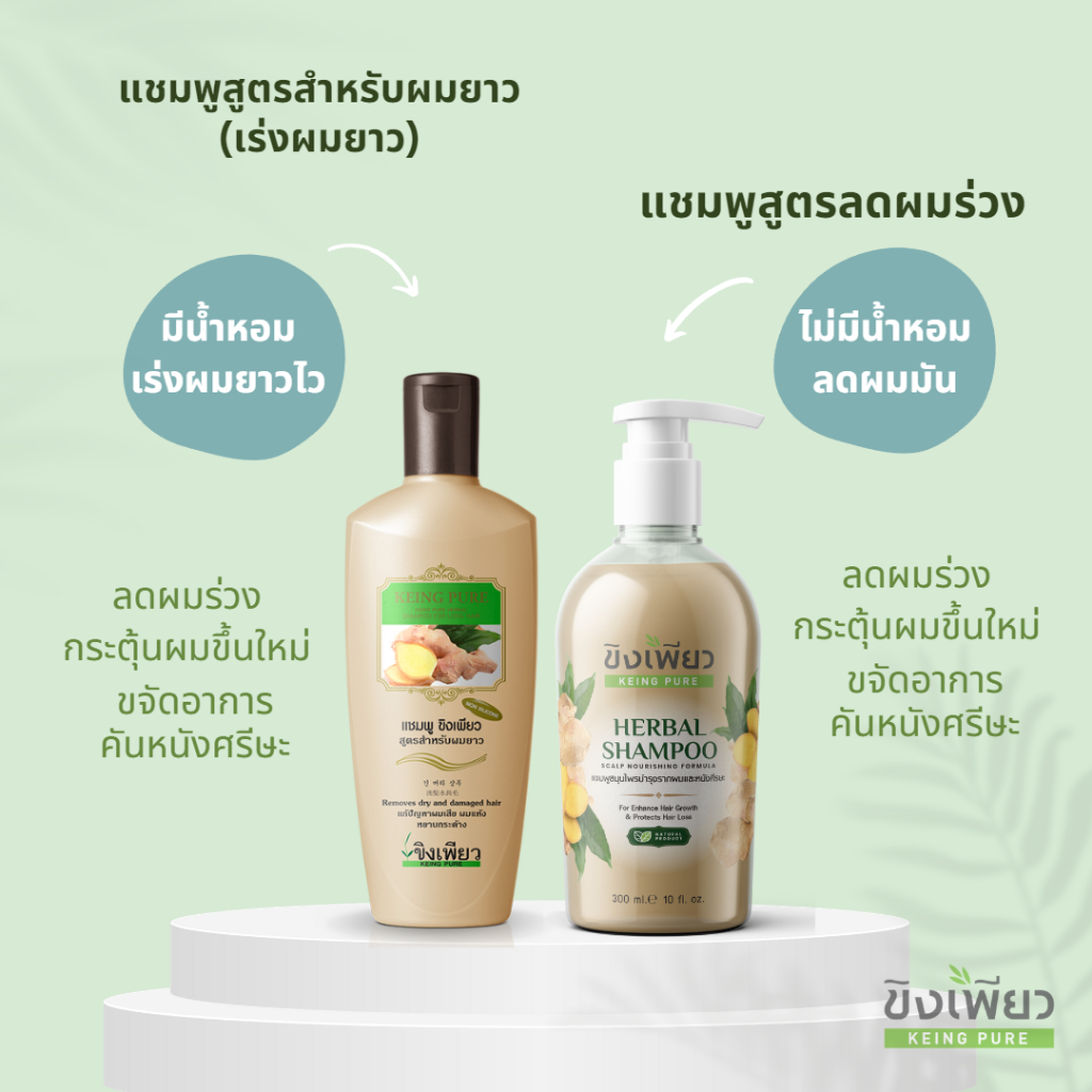 ขิงเพียวแชมพูสมุนไพรสูตรสำหรับผมยาว(เร่งผมยาว)ของแท้100%ขนาด 300 มล. MADE IN THAILAND - รูปที่ 2
