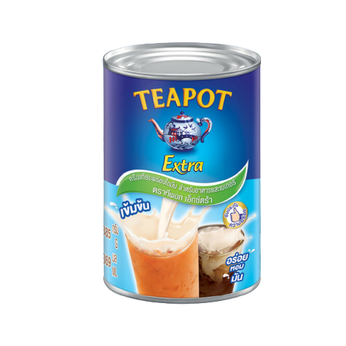 นมสด นมข้นจืด เอ็กซ์ตร้า Teapot (กระป๋อง) 385g. หยกออนไลน์