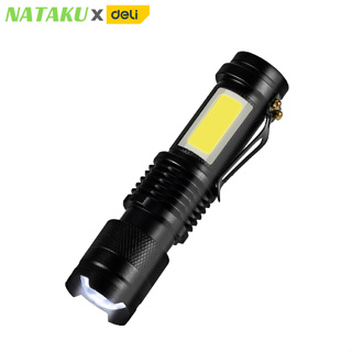 NATAKU ไฟฉายพกพา ไฟฉายแรงสูง ไฟฉาย LED ไฟฉายแบบชาร์จ Flashlight ใช้งานได้ 2แบบ ชาร์จusb ปรับซูม กำลัง 2w