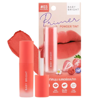 ลิปทินท์เนื้อแป้ง แมทท์นุ่มละมุน Baby bright primer poeder tint แมทละมุน เบลอร่องปาก