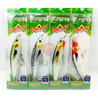 เหยื่อปลอม Forte Mack 120mm.หนัก 40g. เรืองแสงทุกตัว เกล็ดสีรุ้งกระตุ้นความสนใจของปลา เบ็ดแข็ง3X พร้อมใช้งาน แอคชั่นสวย