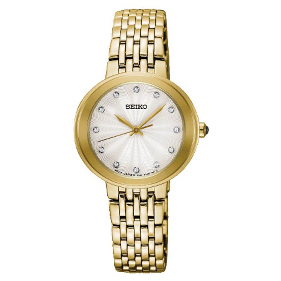 [ผ่อนเดือนละ 769]🎁SEIKO นาฬิกาข้อมือผู้หญิง สายสแตนเลส รุ่น SRZ504P1 - สีทอง ของแท้ 100% ประกัน 1 ปี