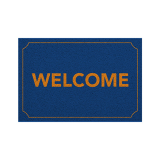 [ MT01-00000062 ] พรม พรมเช็ดเท้า พรมดักฝุ่น ลาย New Welcome (น้ำเงิน) ขนาด 40x60 ซม