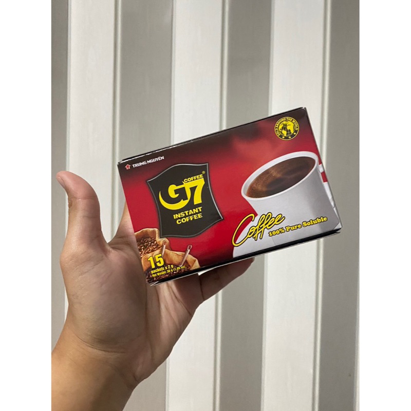 กาแฟดำ G7 Coffee กาแฟ เวียดนาม กาแฟสำเร็จรูป 3 อิน 1 ขนาด 1 กล่อง บรรจุ 15 ซอง ซองละ 2 กรัม