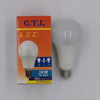 ต่อแบตเตอรี่ CTL หลอดไฟ LED หลอดไฟโซล่าเซลล์ หลอดบับ3W 5W 10W 24W ระบบไฟDC 12v 24v 36v 48v 65v ขั้วเกลียวE27 สีขาว วอร์ม