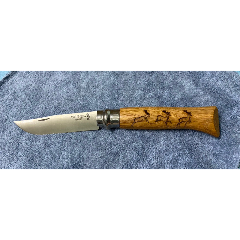Opinel No.8 Stainless Steel Animalia (กวาง)