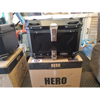 ปี๊บอลูมีเนียม HERO A55 ขนาด 55 ลิตร ผลิตจากอลูมีเนียม Aluminium 5052 ระบบ Double Lock พร้อม PVC Inner และถาดยึดแร็คท้าย