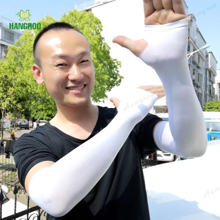 HANGROO LSM ปลอกแขน กันแดด ป้องกันแสง UV รุ่นสวมนิ้ว เป็นแขนเสื้อได้ เนื้อผ้าละเอียด
