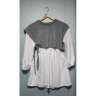 มินิเดรส  เสื้อแต่งไหมพรม ป้าย my shop งานฟรีไซส์ เอวสม๊อค อกได้ถึง36"
