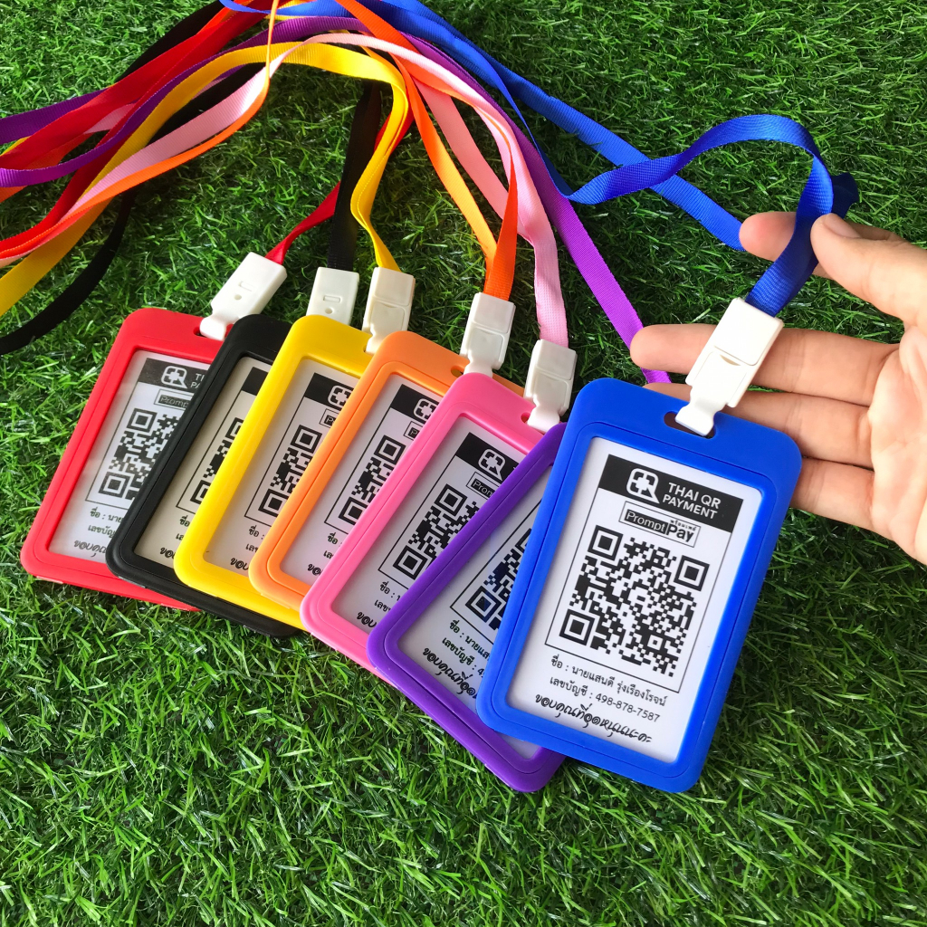 ป้ายคล้องคอ+พร้อมสาย ป้ายห้อยคอ พร้อมป้ายQR code (ส่ง QR code ทางแชท)