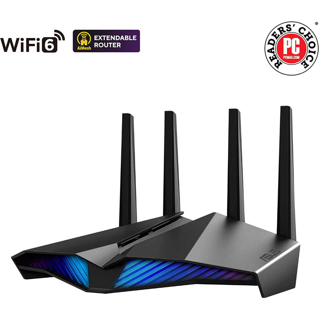 ROUTER (เราเตอร์) ASUS GAMING ROUTER RT-AX82U V2 DUAL BAND AX5400 WIFI6 802.11ax Mobile Game Mode, A