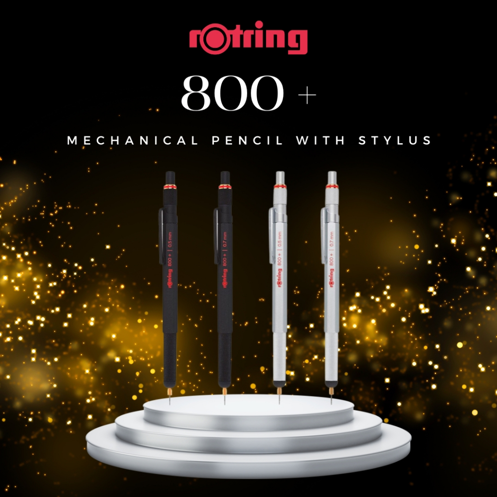 Rotring 800 + Stylus ดินสอกด ขนาด 0.5 / 0.7 มม. Mechanical Pencil with Stylus (ของแท้ 100%)