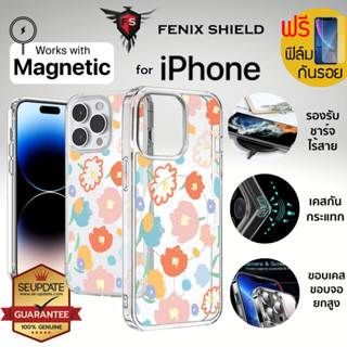 (แถมฟิล์ม) เคส FenixShield Crystal Hybrid [ FLORAL ] with Magnetic สำหรับ iPhone 15 / 14 / 13 / 12 / Plus / Pro / Pro Max / mini