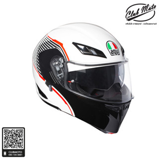 ️️หมวกกันน็อค AGV COMPACT VERMONT WHITE-BLACK-RED ใหม่มาตรฐาน มอก.(Size:S-L)