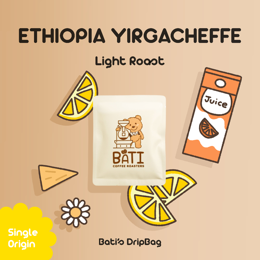 กาแฟ drip bag คั่วอ่อน Bati Coffee Roasters - BATI'S ETHIOPIA YIRGACHEFFE G2【Single Origin｜Washed｜Light Roast】