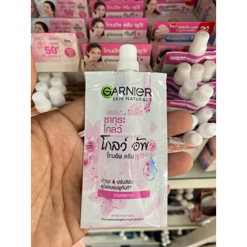 Garnier Skin Naturals การ์นิเย่ ซากุระ ไวท์ พิงค์อัพ โทนอัพ ซีซี ครีม