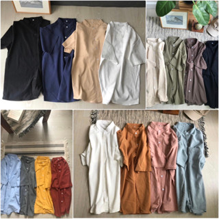 K.shirtitem - Cotton Linen - คอจีนแขนสั้น